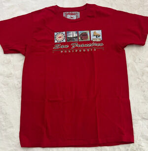 San Francisco California Mens Large Red Souvenir Graphic T Shirt Pier 39
